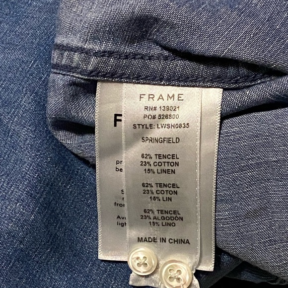 Frame Chambray Ruffle Shirt - Picture 10 of 14